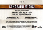 2024 Ken Griffey Jr. Julio Rodriguez Topps Tribute BLUE DUAL JERSEY 081/150 RELIC #DR2-GR Seattle Mariners