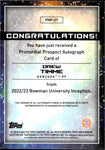2022-23 Drew Timme Bowman University Inception GOLD PROMORDIAL PROSPECT AUTO 30/50 AUTOGRAPH #PMP-DT Brooklyn Nets