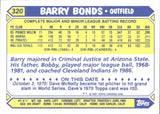 1987 Barry Bonds Topps TIFFANY ROOKIE RC #320 Pittsburgh Pirates