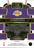 2023-24 Anthony Davis Panini Select PURPLE CRACKED ICE 93/99 CONCOURSE LEVEL #20 Los Angeles Lakers