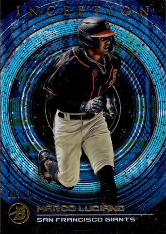 2022 Marco Luciano Bowman Inception BLUE FOIL PATTERN 2 10/99 #94 San Francisco Giants