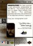 2000 Jim Morris Upper Deck SPx ROOKIE AUTO THE ROOKIE 1362/1500 Tampa Bay Rays #105