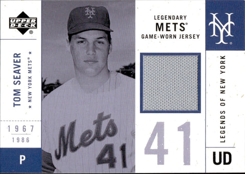 2001 Tom Seaver Upper Deck Legends of New York LEGENDARY METS JERSEY RELIC #LMJ-TS New York Mets HOF