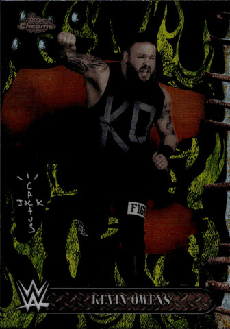 2025 Kevin Owens Topps Chrome Cactus Jack BLACK & YELLOW REFRACTOR #4