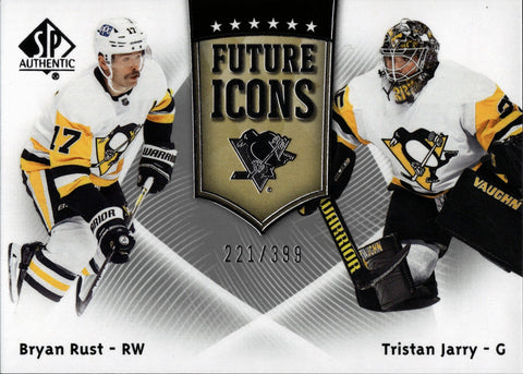 2021-22 Bryan Rust Tristan Jarry Upper Deck SP Authentic FUTURE ICONS 221/399 #FI-23 Pittsburgh Penguins