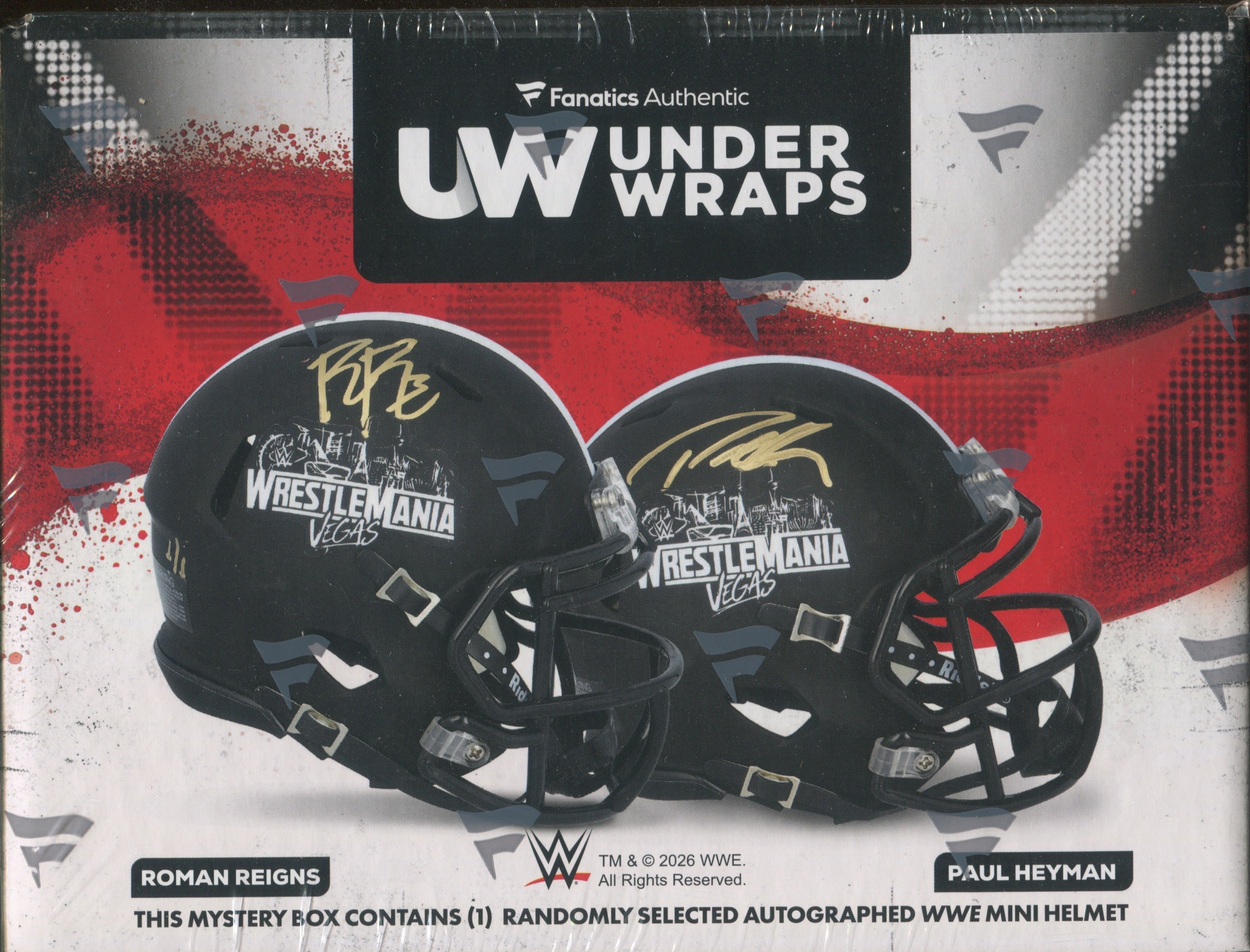 o*e様 新品Under Wraps WrestleMania 42Mini H 2026 Fanatics WWE Under Wraps Wrestlemania 42 Autographed Mini Helmet,