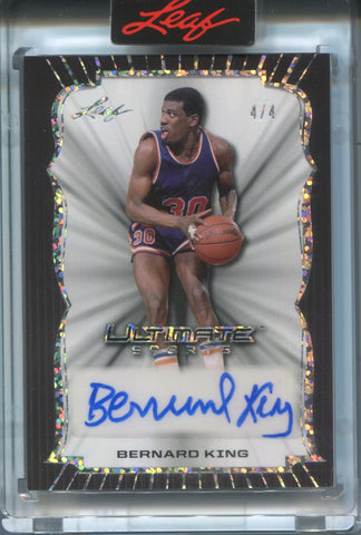 2024 Bernard King Leaf Ultimate Sports SILVER AUTO 4/4 AUTOGRAPH #US-BK1 New York Knicks HOF