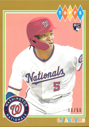 2022 CJ Abrams Topps Brooklyn Collection GOLD ROOKIE 01/50 RC #18 Washington Nationals