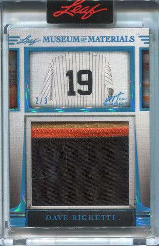 2023 Dave Righetti Leaf Art of Sport MUSEUM OF MATERIALS JUMBO PATCH 2/3 RELIC #MM-8 New York Yankees