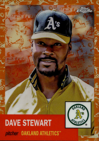 2022 Dave Stewart Topps Chrome Platinum Anniversary TOILE WHITE ORANGE REFRACTOR 3/25 Oakland Athletics #179
