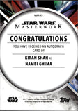 2023 Kiran Shah as Nambi Ghima Topps Star Wars Masterwork AUTO AUTOGRAPH #MWA-KS