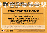 2023 Korey Lee Topps Series 1 ROOKIE 1988 TOPPS AUTO AUTOGRAPH RC #88BA-KL Houston Astros