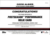 2022 Ozzie Albies Topps Series 1 POSTSEASON PERFORMANCE JERSEY 27/99 RELIC #PPR-OA Atlanta Braves