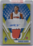 2023-24 Marcus Sasser Panini Phoenix ROOKIE YELLOW PRIZM PATCH AUTO 02/35 AUTOGRAPH RELIC #RJA-MSM Detroit Pistons