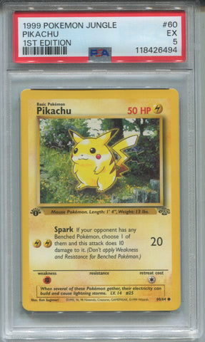 1999 Pikachu Pokemon Jungle 1ST EDITION PSA 5 #60 6494