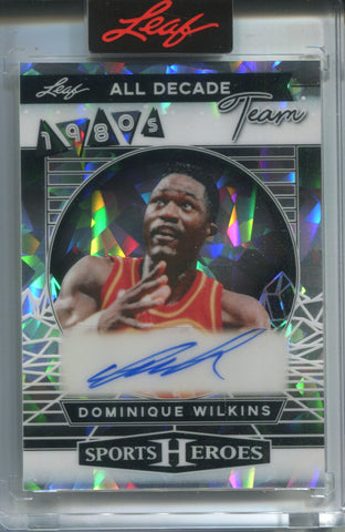 2025 Dominique Wilkins Leaf Sports Heroes ALL DECADE TEAM CRACKED ICE AUTO 34/25 AUTOGRAPH #D80A-DW1 Atlanta Hawks HOF