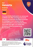 2025-26 Kai Havertz Topps Premier League #15 72/75 BLACK AND WHITE FOIL ARSENAL