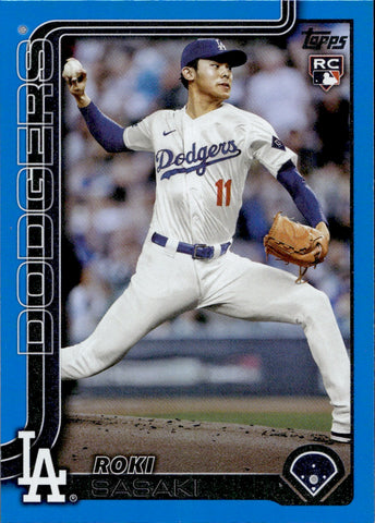 2025 Roki Saski Topps Series 2 BLUE FOIL ROOKIE 127/150 RC #558 Los Angeles Dodgers