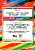 2022 Colson Montgomery Topps Pro Debut FUTURE CORNERSTONES AUTO 13/99 AUTOGRAPH #FC-CM Chicago White Sox