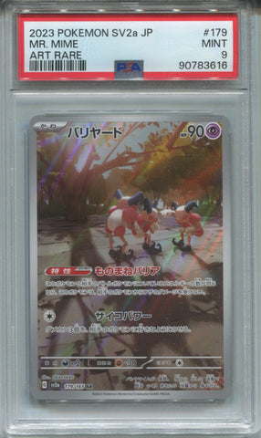 2023 Mr. Mime Pokemon Scarlet & Violet 2a JAPANESE ART RARE PSA 9 #179 3616