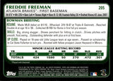 2011 Freddie Freeman Bowman ROOKIE RC #205 Atlanta Braves 15