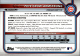 2022 Pete Crow-Armstrong Bowman Chrome PURPLE RAYWAVE REFRACTOR ROOKIE 247/250 RC #BCP-102 Chicago Cubs