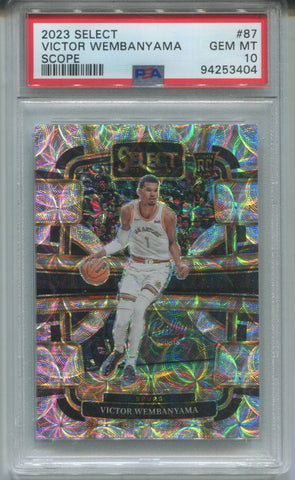 2023-24 Victor Wembanyama Panini Select SCOPE CONCOURSE ROOKIE RC PSA10 #87 San Antonio Spurs 3404
