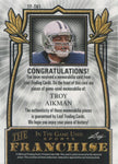 2024 Troy Aikman Leaf In the Game Used RED THE FRANCHISE TRIPLE JERSEY 2/4 RELIC #TR-TA1 Dallas Cowboys HOF