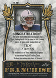 2024 Troy Aikman Leaf In the Game Used RED THE FRANCHISE TRIPLE JERSEY 2/4 RELIC #TR-TA1 Dallas Cowboys HOF