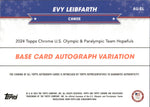 2024 Evy Leibfarth Topps Chrome US Olympic & Paralympic Team Hopefuls GOLD REFRACTOR AUTO 01/50 AUTOGRAPH #AU-EL Canoeing