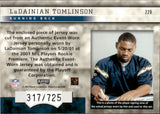 2001 LaDainian Tomlinson Playoff Honors ROOKIE GEMS JERSEY 317/725 RELIC #229 San Diego Chargers HOF