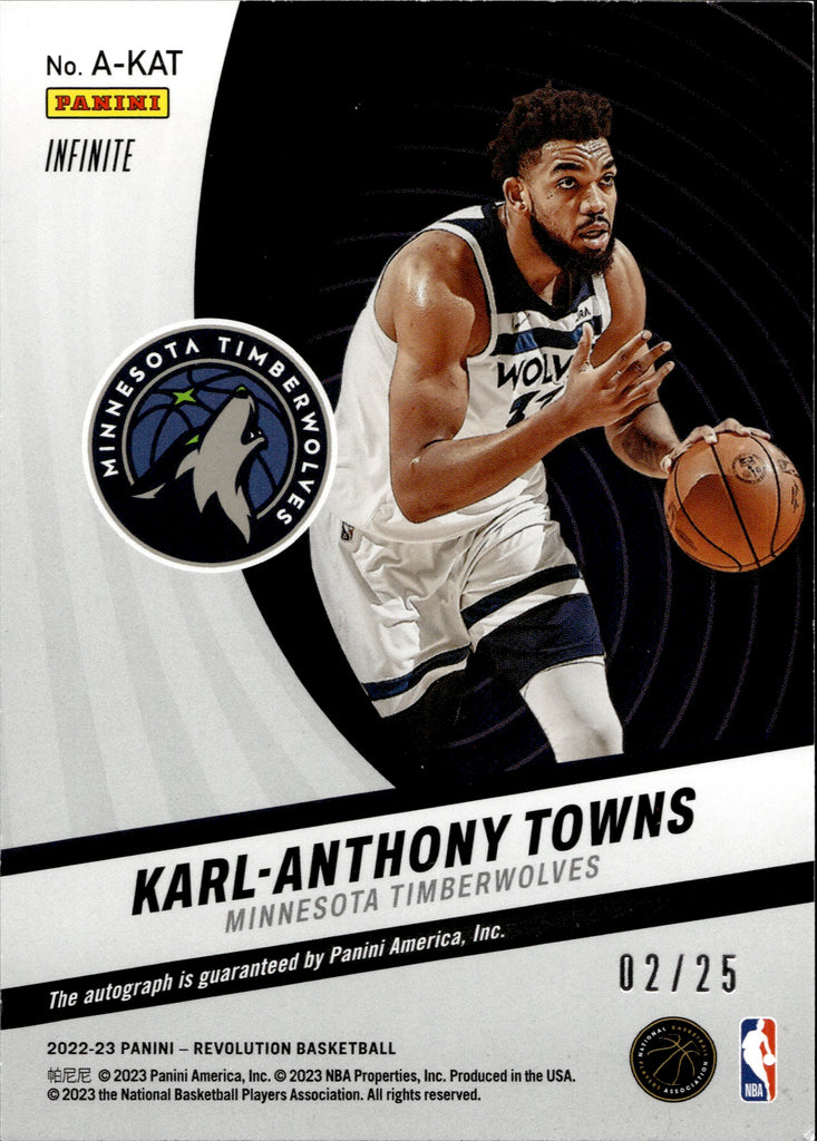 Karl anthony hotsell towns autographed jersey