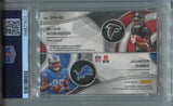 2023 Bijan Robinson Jahmyr Gibbs Panini Spectra NEON PURPLE DUAL PATCH AUTO JERSEY NUMBER 07/30 AUTOGRAPH RELIC PSA 8 #DP-ARG Falcons Lions 1911