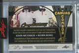 2023 John McEnroe Bjorn Borg Leaf Art of Sport BLUE CANVAS COMBOS DUAL SHIRT 3/4 RELIC #CC-13 Tennis