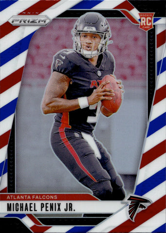2024 Michael Penix Jr. Panini Prizm RED WHITE AND BLUE ROOKIE RC #378 Atlanta Falcons