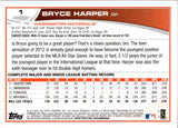 2013 Bryce Harper Topps SP PHOTO VARIATION #1 Washington Nationals