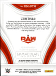 2023 Gunther Panini Immaculate Collection WWE GOLD REMARKABLE MEMORABILIA SHIRT 01/10 RELIC #RM-GTH Monday Night Raw