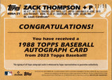 2023 Zach Thompson Topps Series 2 ROOKIE GOLD 1988 DESIGN AUTO23/50 AUTOGRAPH #88BS-ZT St. Louis Cardinals