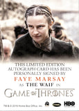 2020 Faye Marsay as The Waif Rittenhouse Game of Thrones The Complete Series FULL BLEED AUTO AUTOGRAPH #_FAMA