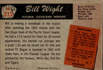 1955 Bill Wight Bowman #312 Cleveland Indians BV $20