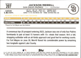 2024 Jackson Merrill Topps Chrome REFRACTOR ROOKIE RC #207 San Diego Padres 2