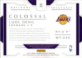 2016-17 Luol Deng Panini National Treasures COLLOSSAL JUMBO PATCH AUTO 01/25 AUTOGRAPH RELIC #30 Los Angeles Lakers