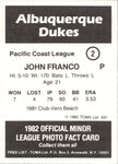 1982 Albuquerque Dukes TCMA COMPLETE 27 CARD SET W/ John Franco & Orel Hershiser #1-27