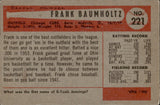 1954 Frank Baumholtz Bowman #221 Chicago Cubs BV $12