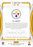 2024 T.J. Watt Panini Immaculate Collection REMARKABLE MEMORABILIA PATCH 06/10 RELIC #RM-TJW Pittsburgh Steelers