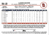 2024 Luken Baker Topps Chrome ROOKIE AUTO AUTOGRAPH RC #RA-LB St. Louis Cardinals 2