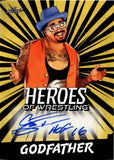 2023 Godfather Leaf Heroes of Wrestling YELLOW INSCRIPTION AUTO AUTOGRAPH #BA0G1 WWE HOF
