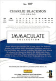 2019 Charlie Blackmon Panini Immaculate JERSEY 43/99 RELIC #107 Colorado Rockies