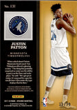 2017-18 Justin Patton Panini Opulence ROOKIE PATCH AUTO 35/79 AUTOGRAPH RELIC #131 Minnesota Timberwolves