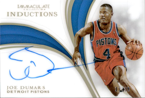 2018-19 Joe Dumars Panini Immaculate Collection INDUCTIONS AUTO 31/99 AUTOGRAPH #II-JDM Detroit Pistons HOF